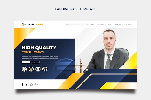 Free vector gradient luxury law firm landing page