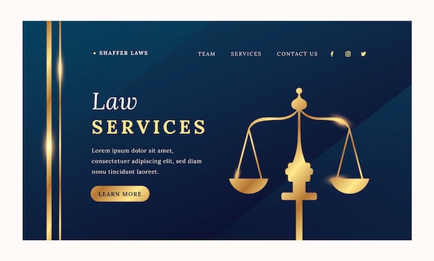 Free vector gradient luxury law firm landing page