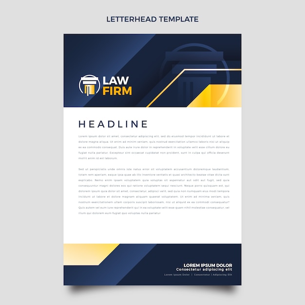 Free vector gradient luxury law firm letterhead