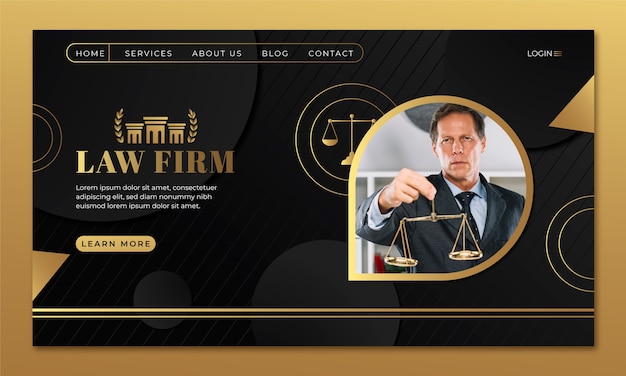 Free vector gradient luxury law firm template