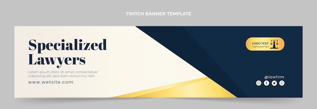 Free vector gradient luxury law firm twitch banner