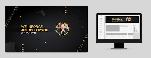 Free vector gradient luxury law firm youtube channel art