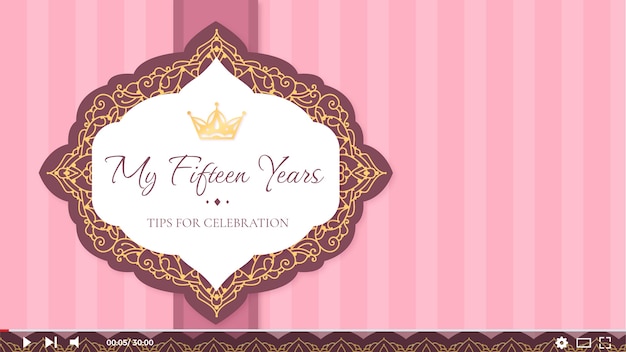 Free vector gradient luxury quinceañera youtube thumbnail