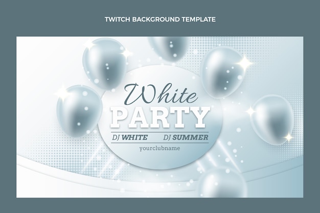 Gradient luxury white party design template