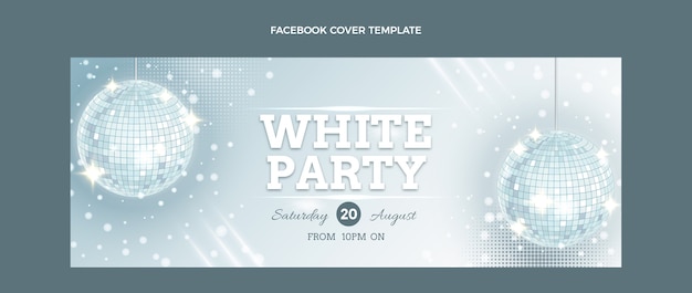 Free vector gradient luxury white party design template