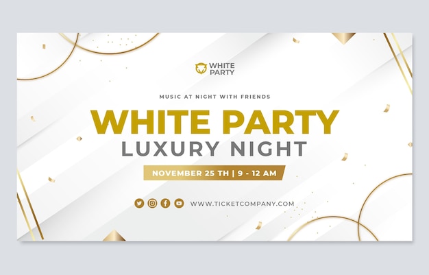 Free vector gradient luxury white party facebook post