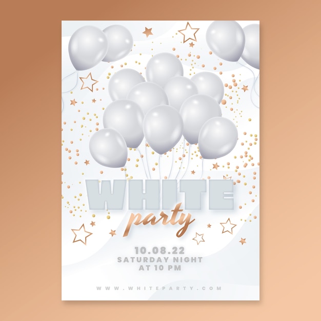 Free vector gradient luxury white party invitation template