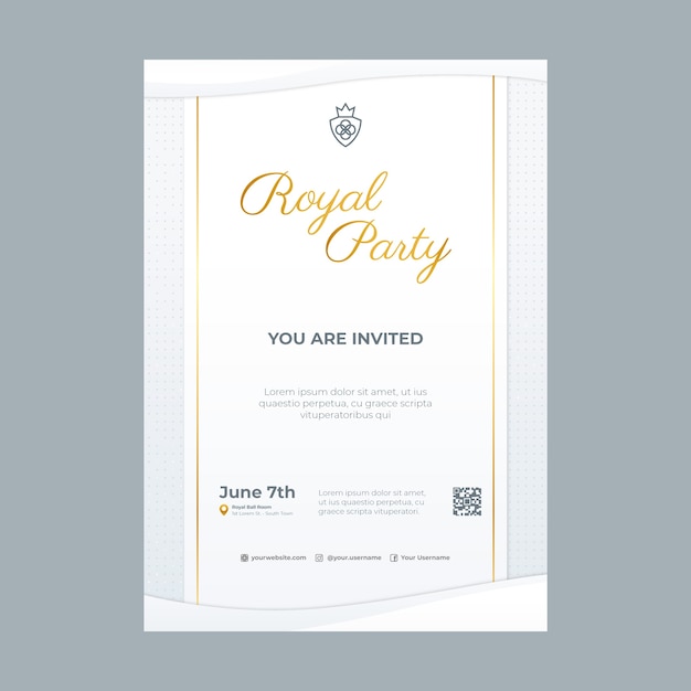 Free vector gradient luxury white party invitation