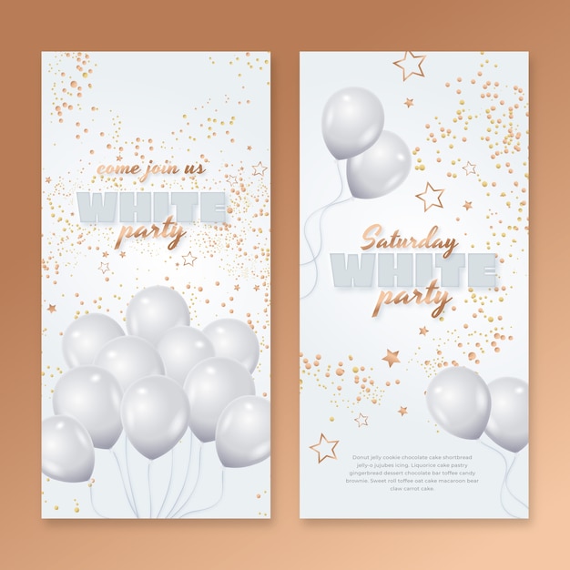 Gradient luxury white party vertical banners