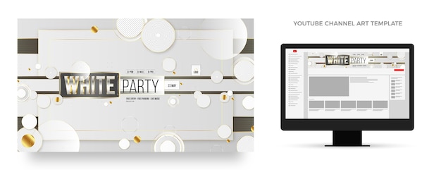 Free vector gradient luxury white party youtube channel art