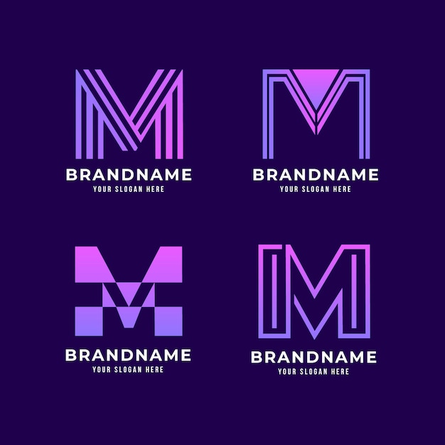 Коллекция логотипов градиент м