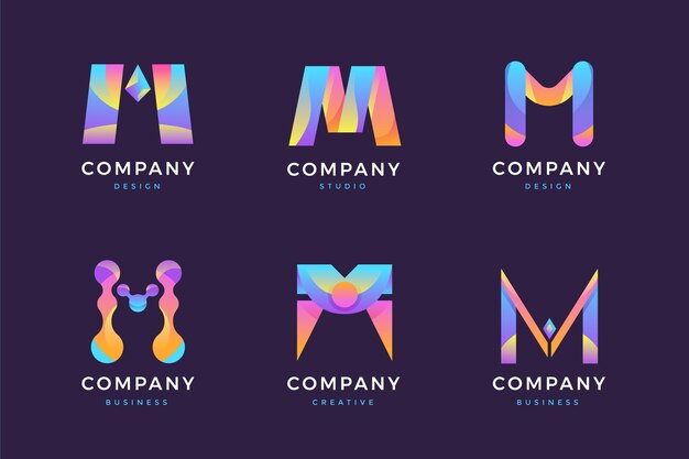 Gradient m logo collection