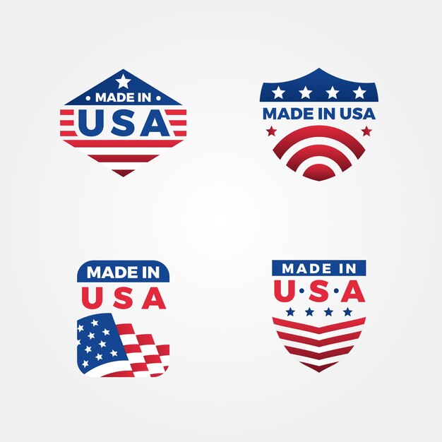 Free vector gradient made in usa logo template