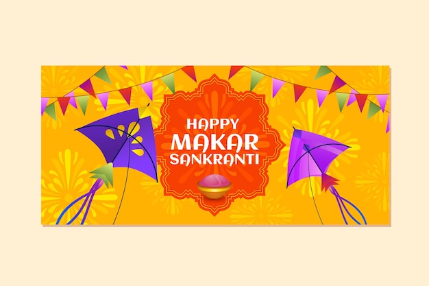 Banner orizzontale sfumato makar sankranti