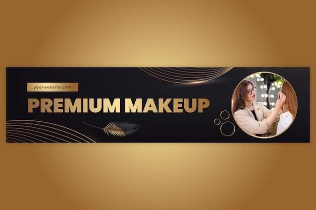 Free vector gradient make-up artist linkedin banner