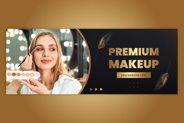 Gradient make-up artist social media cover template