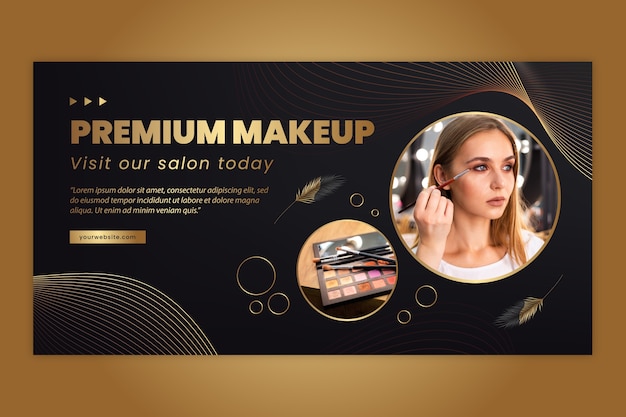 Gradient make-up artist social media post template