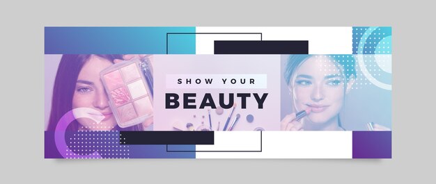 Gradient makeup artist facebook cover template