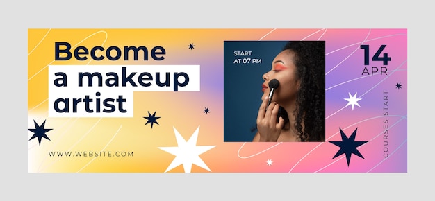 Gradient makeup artist facebook cover