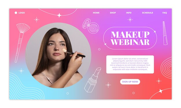 gradient makeup artist landing page