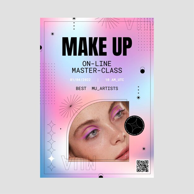 Gradient makeup artist poster template