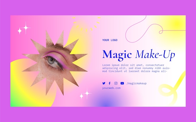 Free vector gradient makeup artist social media post template