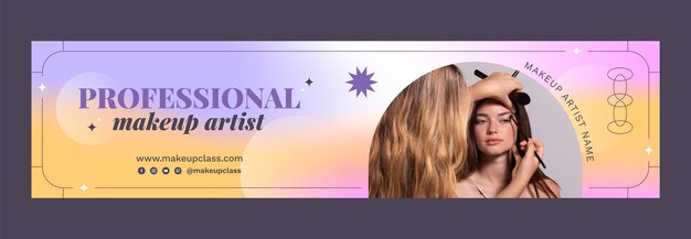 Gradient makeup artist twitch banner