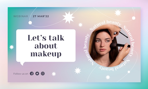 Free vector gradient makeup artist webinar template