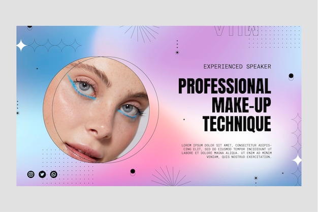 Gradient makeup artist webinar template