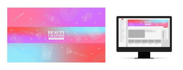 Gradient makeup artist youtube channel art