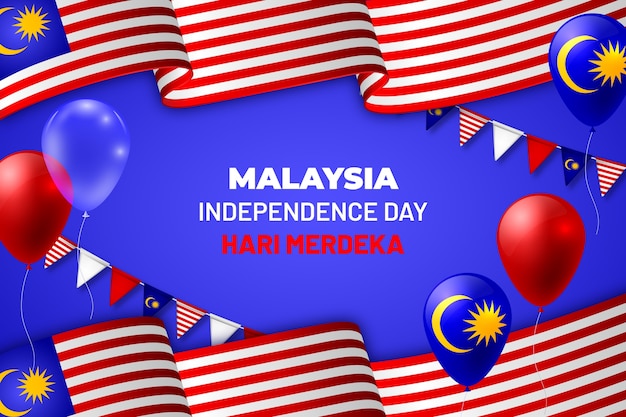 Free vector gradient malaysia independence day template