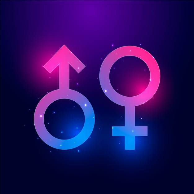 Free vector gradient male female symbols