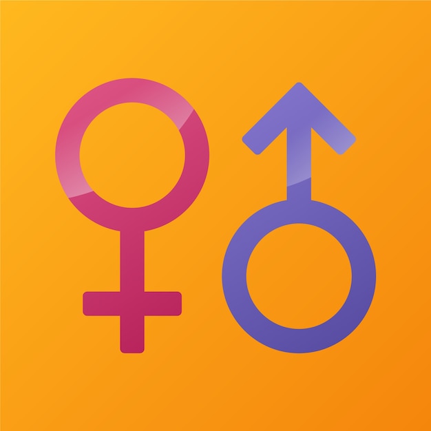 Gradient male female symbols