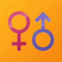 Free vector gradient male female symbols