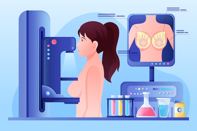 Free vector gradient mammography illustration