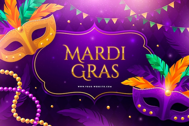 Free vector gradient mardi gras background