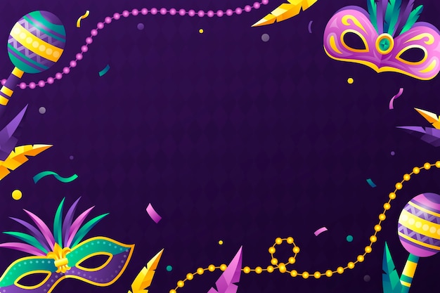 Free vector gradient mardi gras celebration background