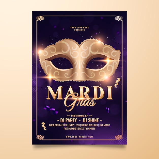 Gradient mardi gras illustration