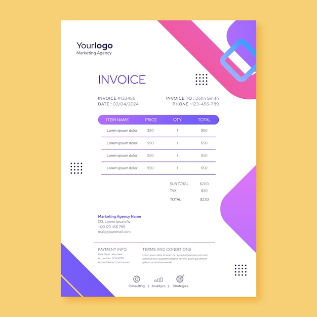 Free vector gradient  marketing agency template design