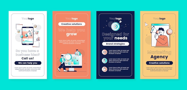 Free Vector gradient marketing agency template