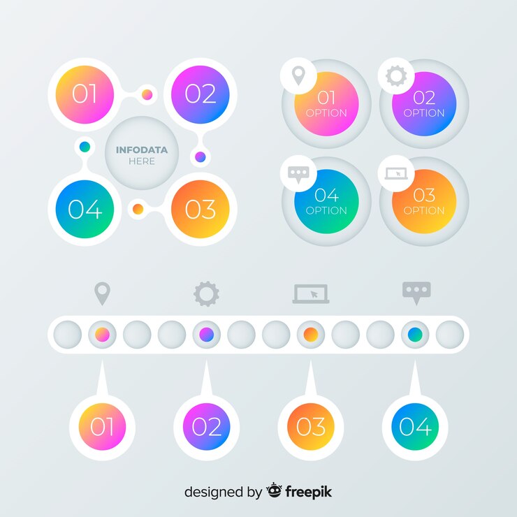Free Vector gradient marketing charts template