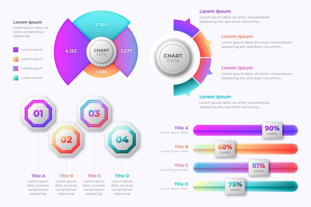 Gradient marketing infographics