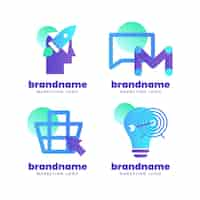 Free vector gradient marketing logo collection