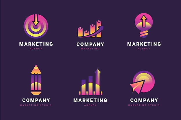 Gradient marketing logo collection