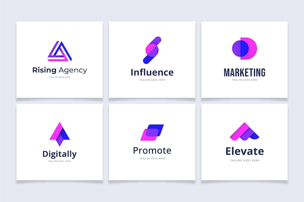 Free vector gradient marketing logo collection