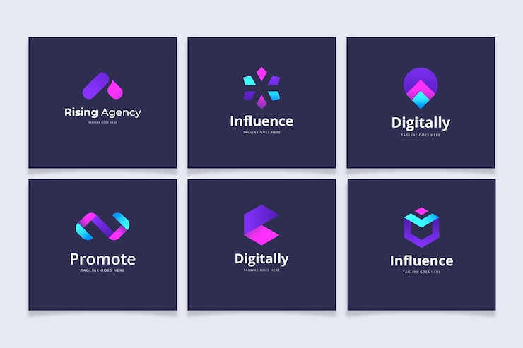 Free Vector gradient marketing logo collection