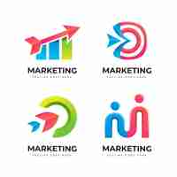 Free vector gradient marketing logo collection