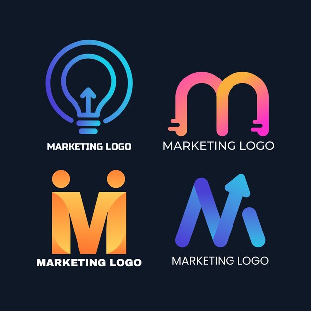 Gradient marketing logo template set