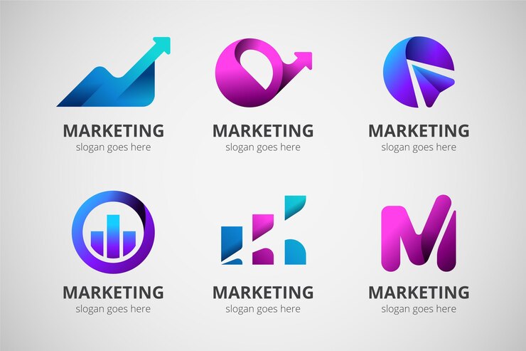 Free Vector gradient marketing logo template set