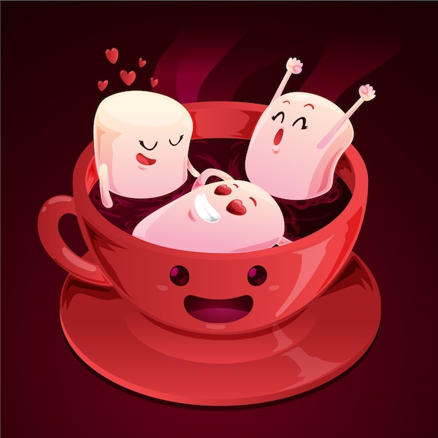 Vettore gratuito illustrazione di marshmallow sfumato